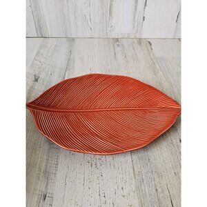 Crate barrel leaf Italy‎ plate platter fall autumn